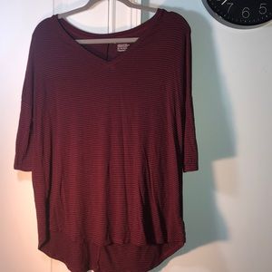 American Eagle Outfitters Tops - Maroon/black 3/4 length American eagle top American Eagle Outfitters Tops - Maroon/black 3/4 length American eagle top